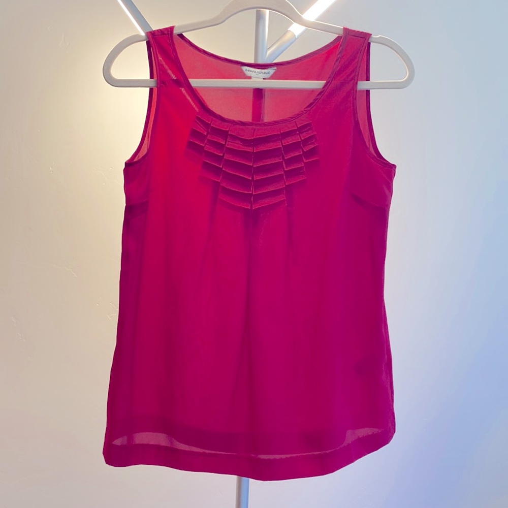 Bright pink tank top dress shirt